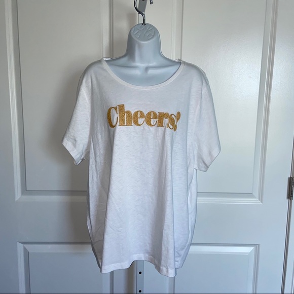 J. Crew Tops J Crew Cheers Collector Tee Shirt Top 3x Gold Poshmark